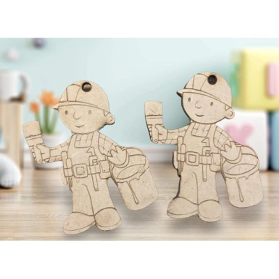 Elevate Your Creativity with MDF Bob the builder MDF Bob the builder keyring blanks 7cm tall 40p eac