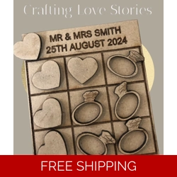 laser file ,wedding favors  tic tac toe £1