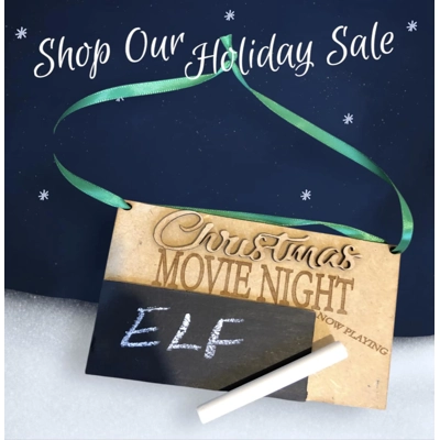 Family Christmas Movie Night Chalk Board - Only £2 Each!