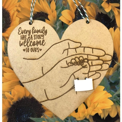 £2 Celebrate the arrival of a new baby with our MDF New Baby Hospital Wrist Band Wall Hanging!