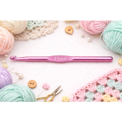 Craft with Finesse! 50p each Meet your new favourite tool — the 3.5mm Red Aluminium Crochet Hook,
