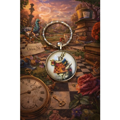 WHITE RABBIT KEY RING ✨ Don’t Be Late—Follow the White Rabbit! ✨£2