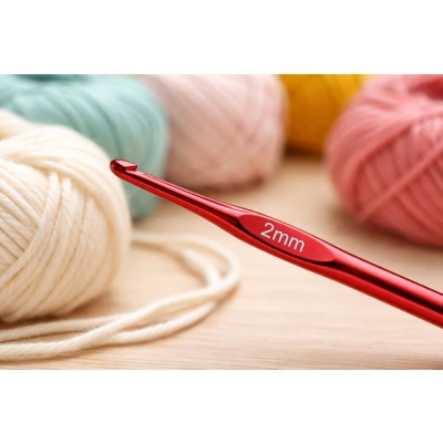 Craft with Finesse! 50p each Meet your new favourite tool — the 2mm Red Aluminium Crochet Hook,