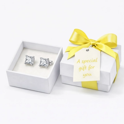 Sterling Style, Square Sparkle – Just £4.99 Elegant 925 sterling silver earrings
