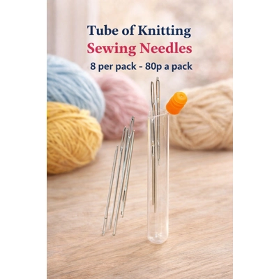 Grab a handy tube of knitting & sewing needles 80p a tube