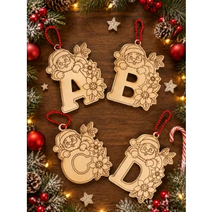These Santa Initial Ornament..