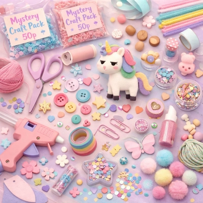 MYSTERY !!!!!! ASSORTED CRAFT PACKS — JUST 50p EACH!     NO RETURNS ON THESE MYSTERY PACKS