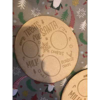 Mini MDF Santa treat plates 70p each