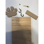 Pet accessory wall plaque kit comes with paw 12mm plaque name plate 2 hooks with screws plus back saw tooth hanger
