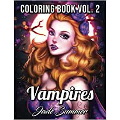 Vampires: An Adult Coloring Book with Sexy Vampire Women, Dark Fantasy Romance, and Haunting Gothic Scenes for Relaxation Paperback – Large Print, O