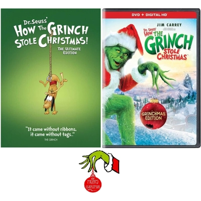 Dr Seuss How The Grinch Stole Christmas DVD Double Feature Jim Carrey Includes Grinch