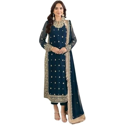 Siciliaoutfits SALWAR Kurtis for Women Pakistani Salwar Kameez Suit Set Indian Dresses Cream White K