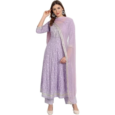 Rangnavi Women Rayon Anarkali Embroidered Printed Anarkali Salwar Kameez