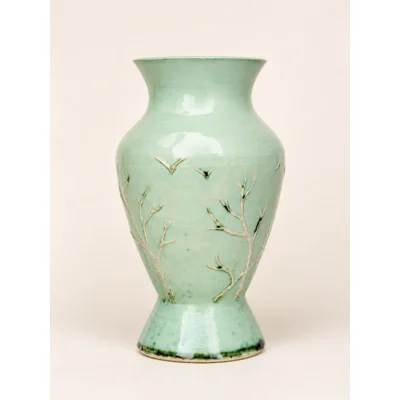 Celadon Landscape Vase