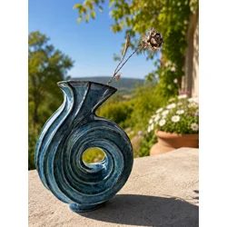 Blue Spiral Vase