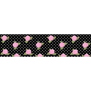 black with pink roses