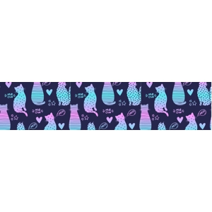 Blue and purple cats