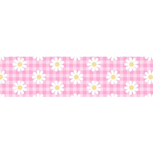 Daisies on pink gingham