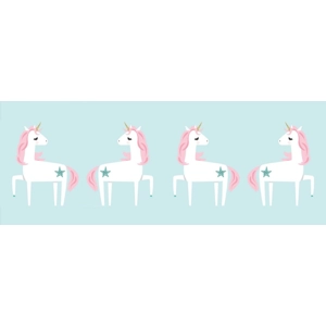 Unicorns-pale blue background