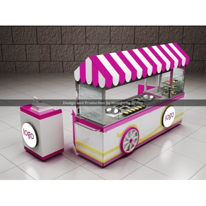 Double Pan Ice Cream Rolls Cart Hot Pink