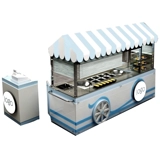 Double Pan Ice Cream Rolls Cart Ice Blue