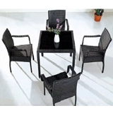 Set Rattan 1 Table 4 Chairs
