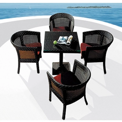 Set Rattan 1 Table 4 Chairs
