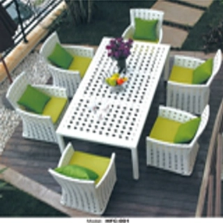 Set Rattan 1 Table 6 Ch..