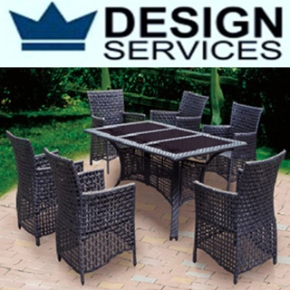 Set Rattan 1 Table 6 Ch..
