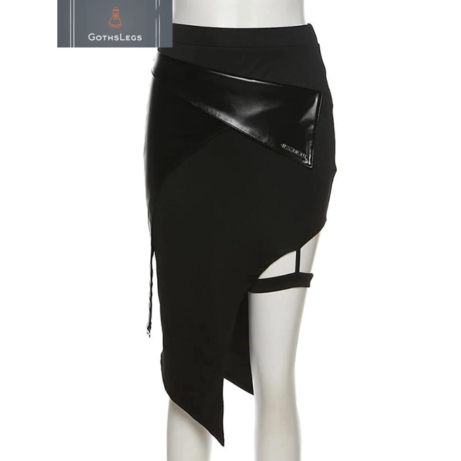 Additional Image for Gothic Patchwork High Waist Mini Skirt