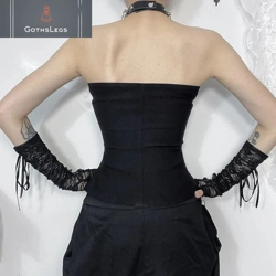 Goth Leather Strapless Corset Top