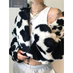 Goth Dark Punk Style Faux Fur Jacket