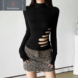 Gothic High Neck Long Sleeve Top
