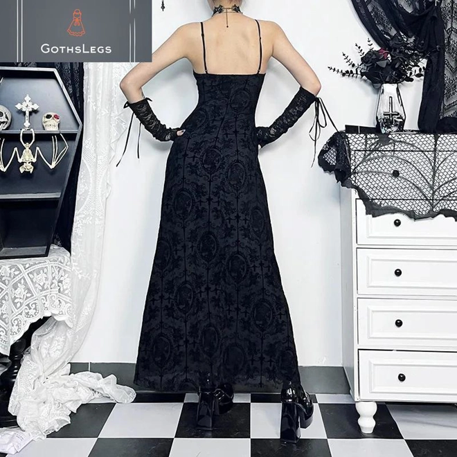 product Image for Dark Cross Mesh Gothic Sling Party Dress