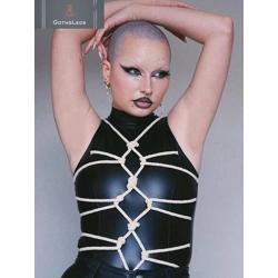 Womens Gothic Bodycon Faux Leather Bodysuit