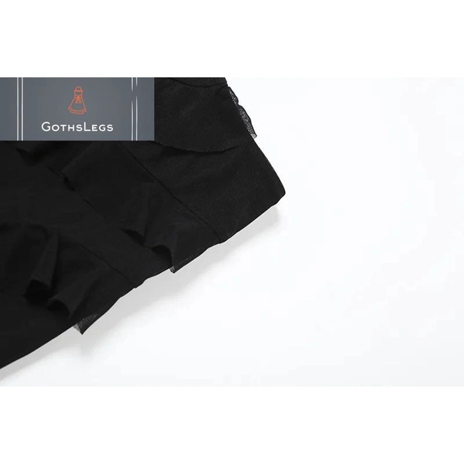 Additional Image for Goth Mesh Mini Skirt with Irregular Hem