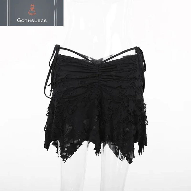 Additional Image for Gothic Irregular Hem Mini Skirt