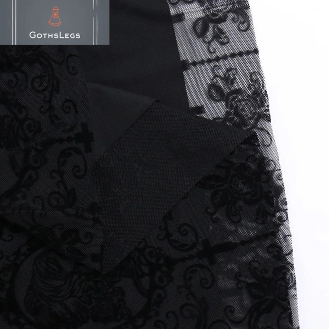 Additional Image for Dark Cross Mesh Gothic Sling Party Dress