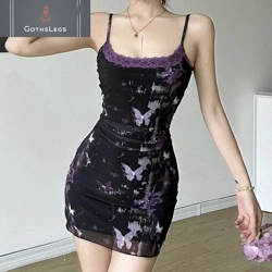 Gothic Lace Patchwork Mini Dress