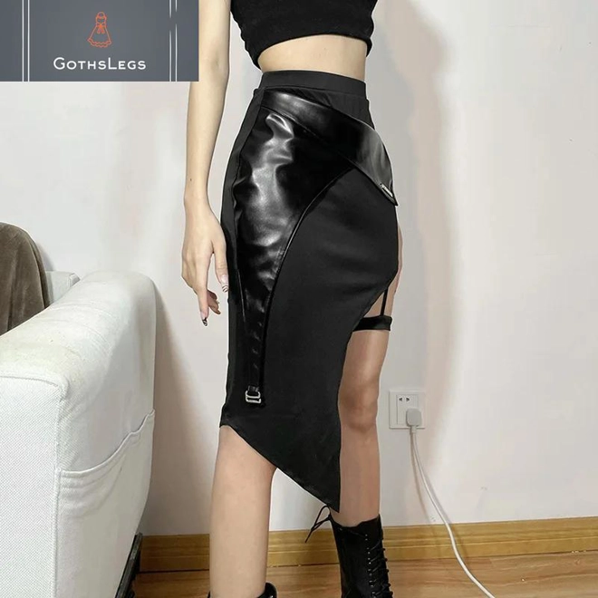 Additional Image for Gothic Patchwork High Waist Mini Skirt