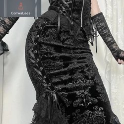Elegant Gothic Jacquard Mermaid Skirt