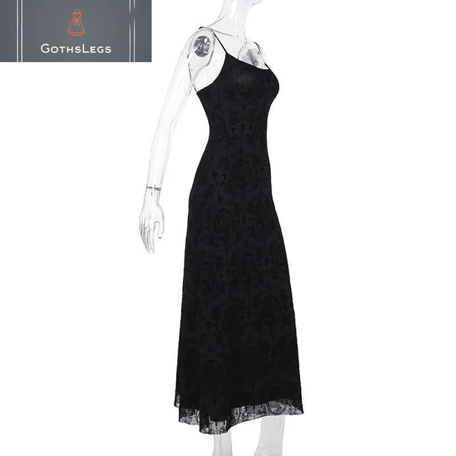 Additional Image for Dark Cross Mesh Gothic Sling Party Dress