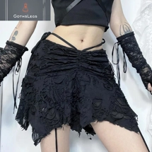 Gothic Irregular Hem Mini Skirt