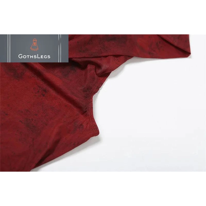 Additional Image for Gothic Mesh Hooded Streetwear Top