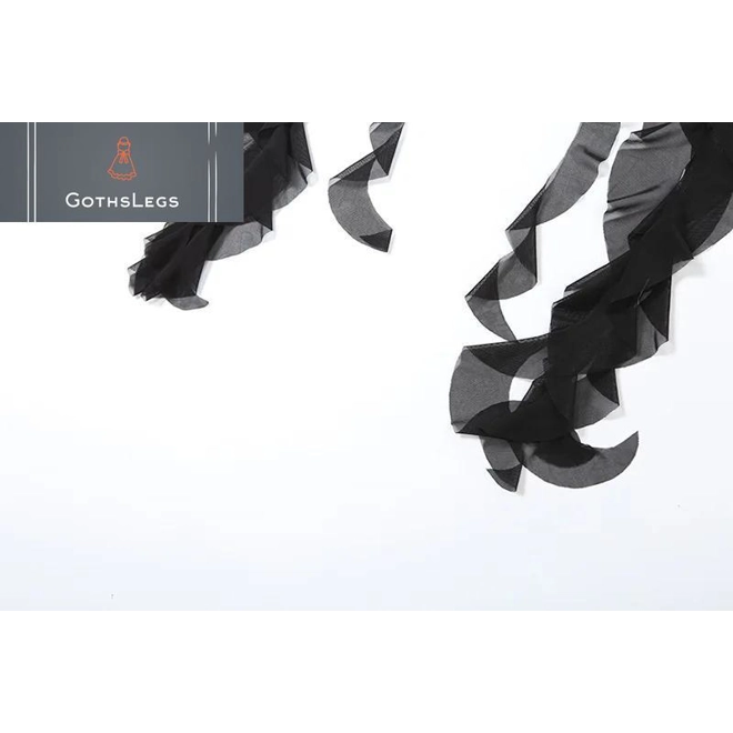 Additional Image for Goth Mesh Mini Skirt with Irregular Hem