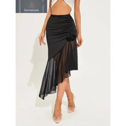 Gothic Tassel Maxi Skirt with Ring Belt