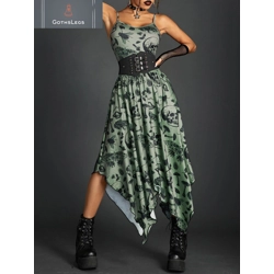 Gothic Skull Graphic Long Dress