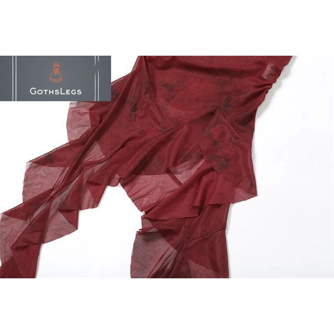 Additional Image for Gothic Mesh Hooded Streetwear Top