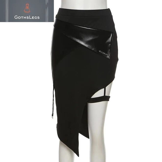 Additional Image for Gothic Patchwork High Waist Mini Skirt