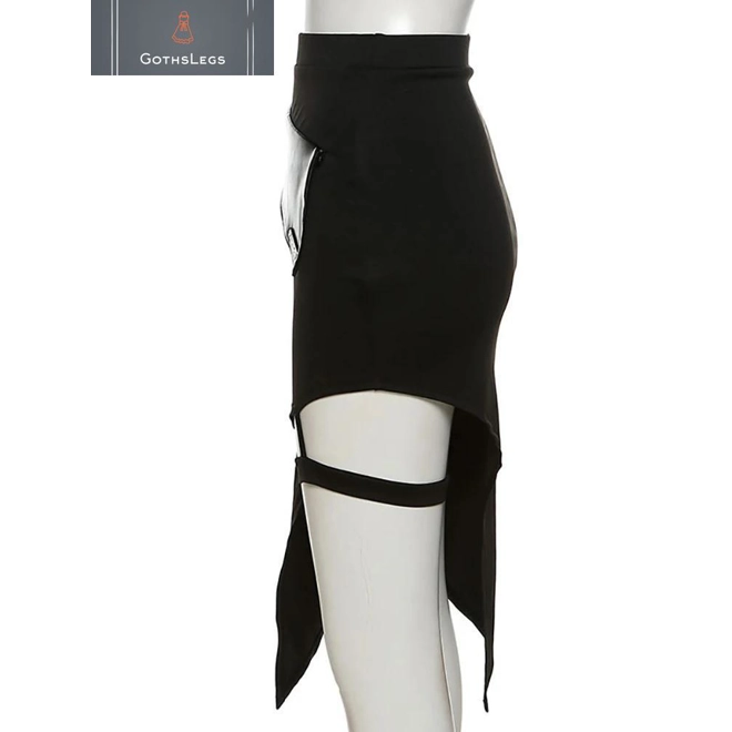 Additional Image for Gothic Patchwork High Waist Mini Skirt